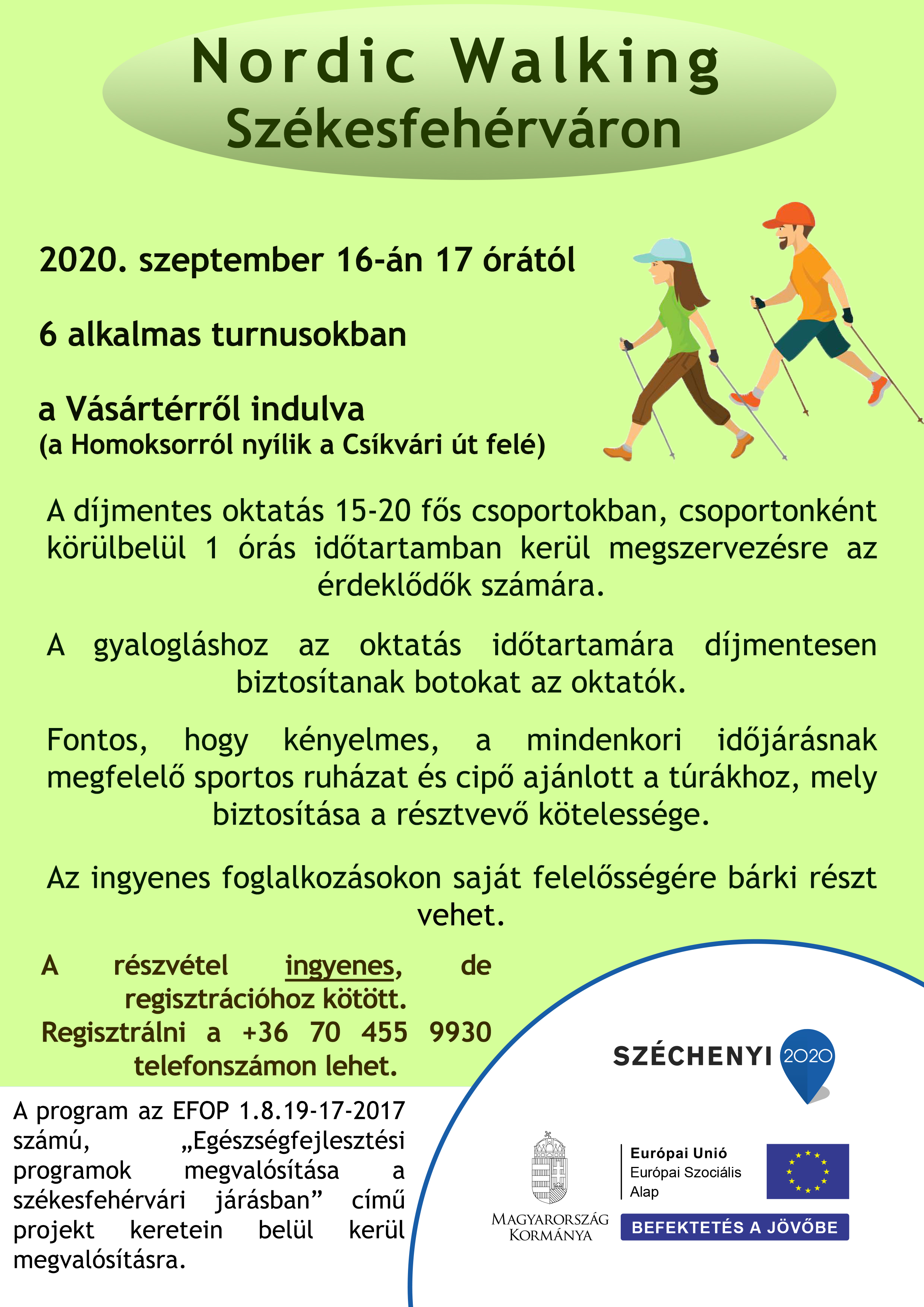 Sportolás a szabadban, jó társaságban! – ingyenes nordic walking tanfolyamok indulnak szerdától